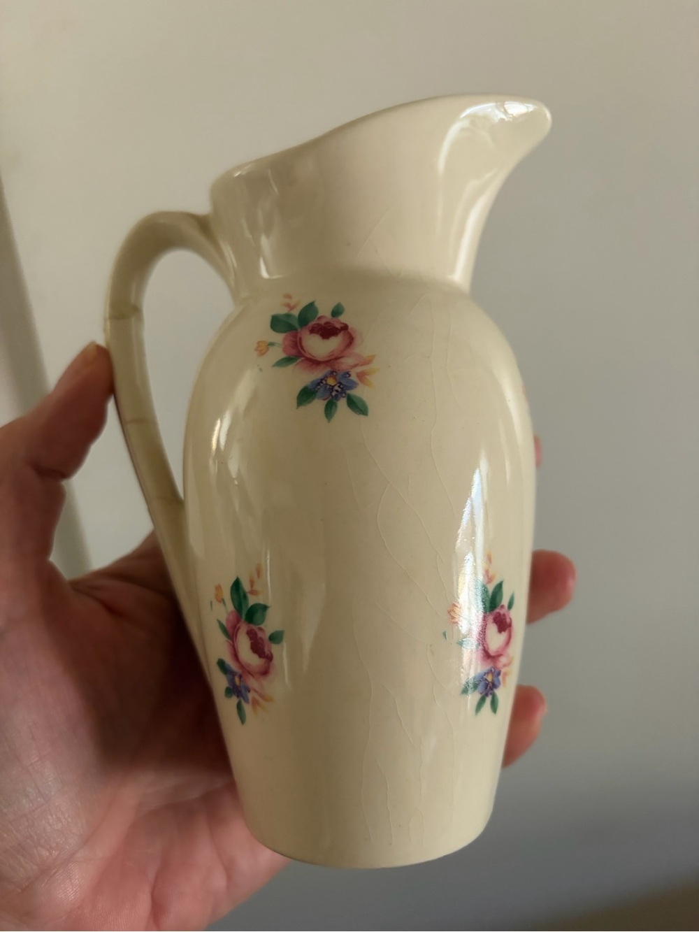 Vintage Royal Copley floral ceramic pitcher